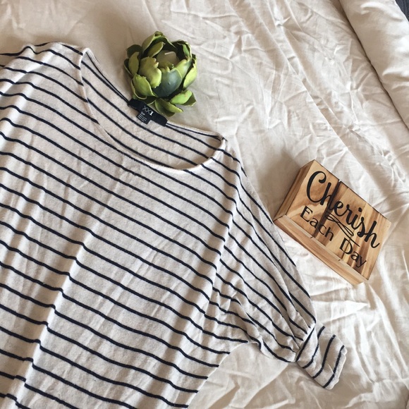 FOREVER21/ knit quarter-length striped tee - Picture 5 of 6